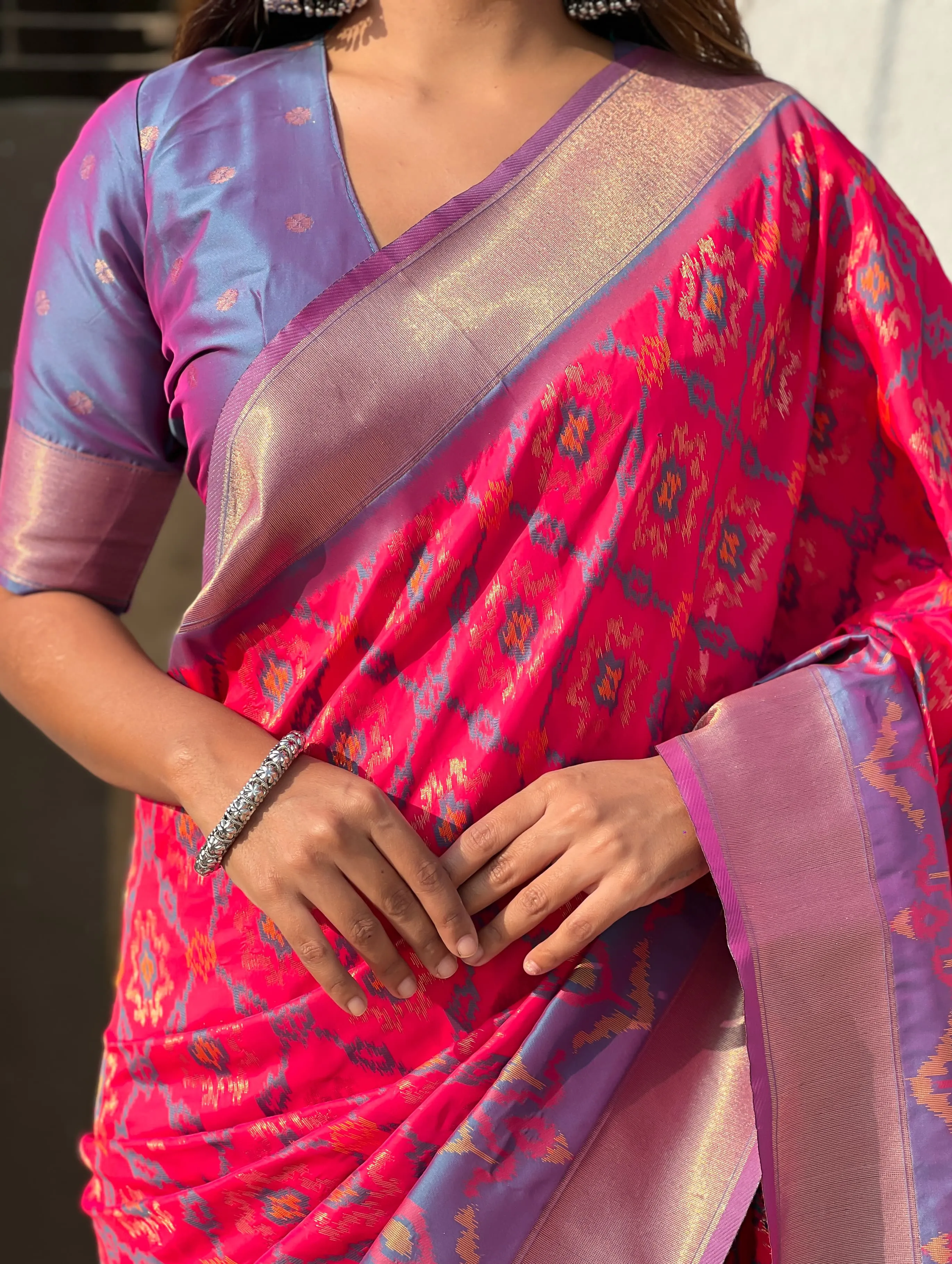 Buy Satarangi Ikkat Premium Saree in Surat - Reseller Bazzar